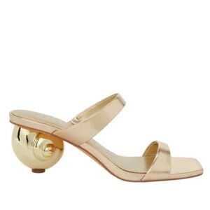 NWOB Katy Perry "The Maritime" Two-Band Shell Heel Sandals - Gold - 9